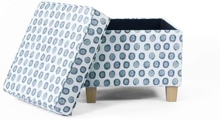 HomePop 18" Classic Square Storage Ottoman - Green Medallion Ikat Print - Image 4
