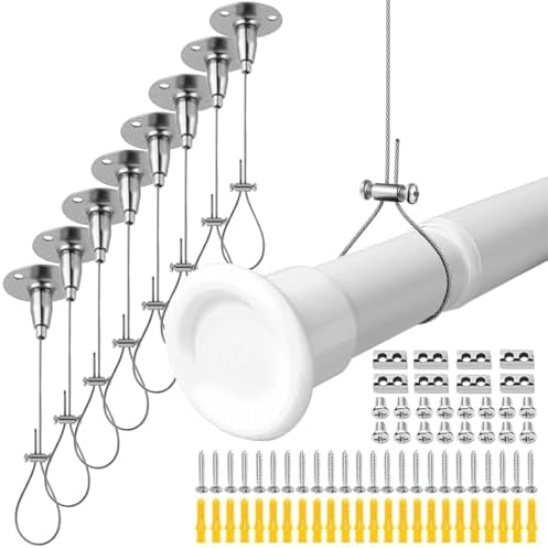59" Adjustable Ceiling Support for Closet Rod Silver by HDbonemu