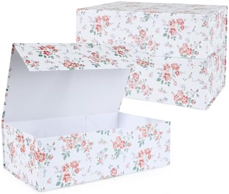 LFBOX Rose Floral Gift Box with Magnetic Lids 3 Pack by Yourgiftourart
