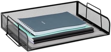 Mind Reader Stackable Paper Tray, Desktop Organizer, File Storage, Office, Metal Mesh, 4 Pcs., Black (Pack of 4) - Image 5