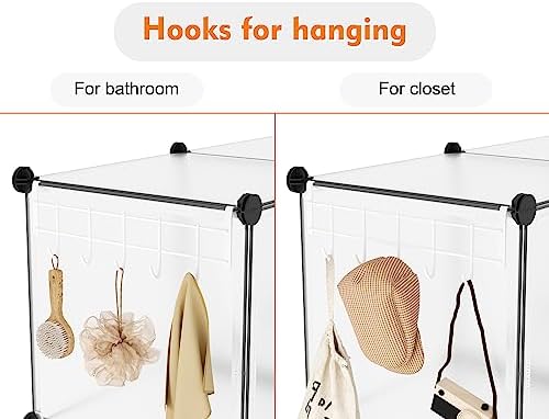 HOMIDEC 6-Cube Storage Organizer, Closet Organizer Storage Shelf Bookcase Bookshelf with Metal Hammer, Storage Cubes Organizer Cabinet for Kids, Closet, Bedroom, Bathroom, (11.8x11.8x11.8 inch) - Image 5