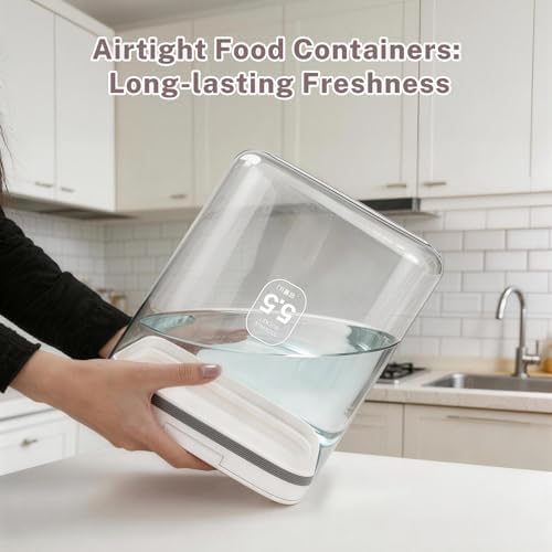 LEAWALK 5 Lbs Airtight Dog Cat Pet Food Storage Container PopTop White - Image 3