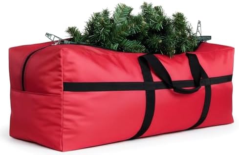 Christmas Tree Storage Bag 7.5ft 7ft, Christmas Tree Heavy Duty Storage Bags 1680D Oxford Red by HaoHakka