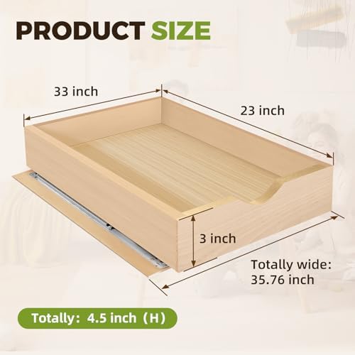 Pull Out Drawers for Cabinet Wood 33" W x 23" D Slide Out Organizer - Image 2