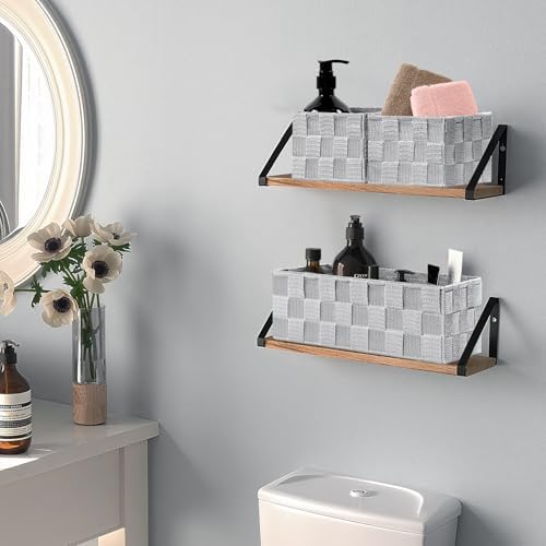 Posprica Small Baskets for Organizing(7 Set) Woven Storage for Shelves, Bathroom, Decorative Closet Organizer, Dresser Bins, Shelf - Image 5