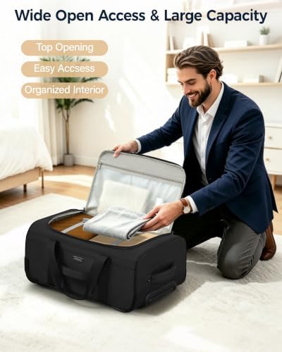 Hanke Rolling Duffle Bag with Wheels, 21 Inch Soft Side Carry On Luggage - Image 3