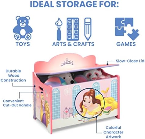Delta Children Deluxe Toy Box, Disney Princess - Image 4