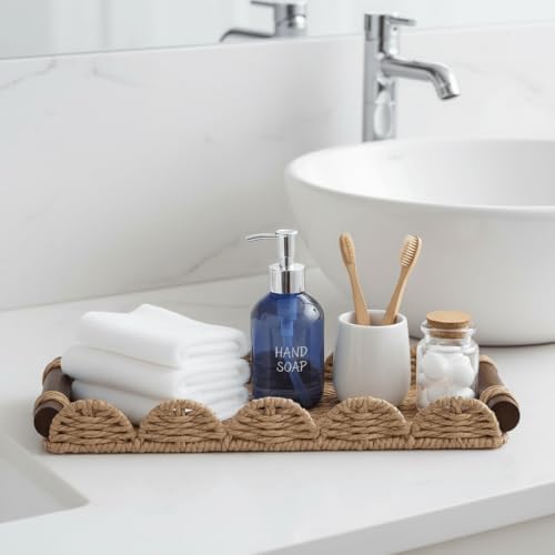 CubesLand Bathroom Toilet Paper Tray Organizer, Scalloped Decorative Tray - Image 4
