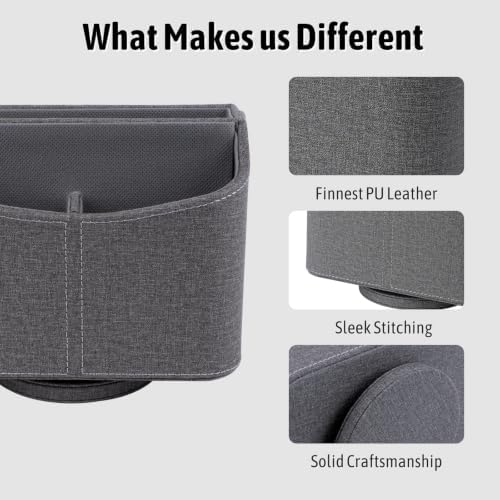Remote Control Holder, Spinning Desk Organizer with 5 Compartments - Image 2
