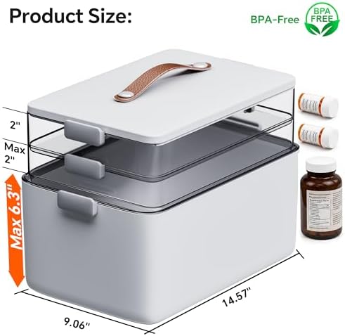 CTIME 3-Tier Medicine Organizer - Portable Medicine Cabinet with Handle - Image 5