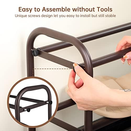 Gonfoam Expandable 4-Tier Shoe Rack for Closet and Entryway, Bronze - Image 3