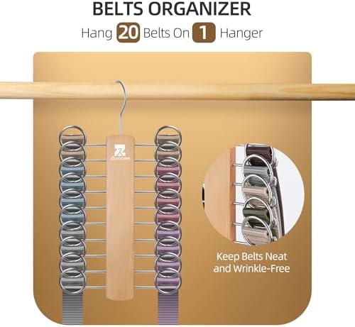 ZEDODIER 2 Pack Tie Hanger, Tie Organizer for Closet, Holds 40 Ties - Image 3