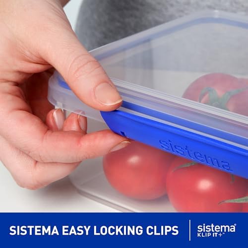 Sistema KLIP IT Large Food Storage Container, Airtight & Stackable, Dishwasher, Freezer, & Microwave-Safe, BPA-Free, 7 L (Single) (Pack of 4) - Image 2