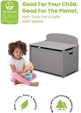 Delta Children MySize 9 Bin Plastic Toy Organizer - Greenguard Gold Certified, Grey & MySize Deluxe Toy Box - Greenguard Gold Certified, Grey - Image 7