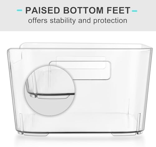 Heyuzb 8 Pack Plastic Organizer Bins and 20 Pcs Freezer Bags Multi-Use Pantry Organizers and Storage Clear Storage Bins for Organizing Kitchen, Fridge, Cabinet and Shelf - Image 6