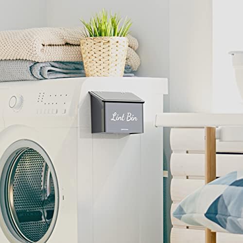 Metal Magnetic Lint Bin With Lid For Laundry Room Decor With Small Lint Holder Bin| Metal Box| Lint Holder Bins for Organzation (Black, Small) - Image 6