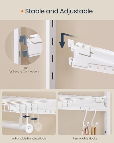 SONGMICS HOME Closet System, Closet Insert Organizer, 4-8 ft Closet Shelves - Image 5