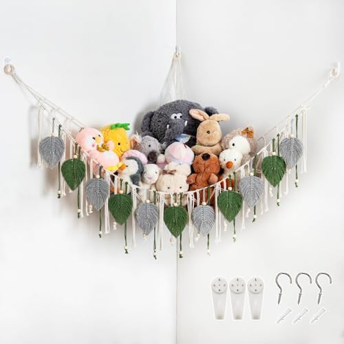Pretty Jolly Stuffed Animal Hammock with Leaf Beads and Tassels by PrettyJolly
