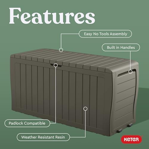 Keter Marvel 71 Gal Outdoor Storage Box for Patio and Pool Accessories - Image 4