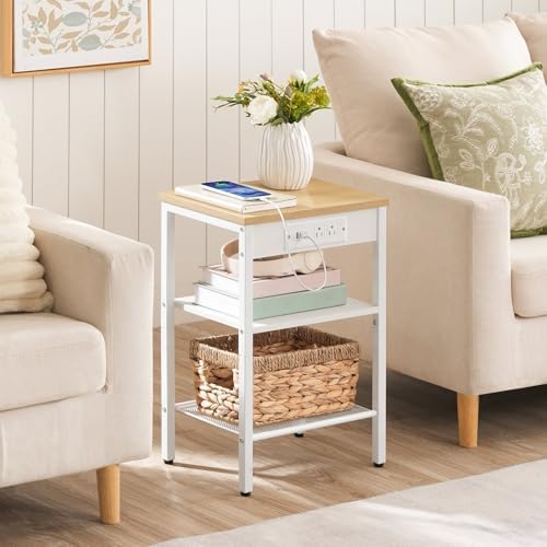 HOOBRO Side Table with Charging Station, Small End Table for Small Space - Image 5