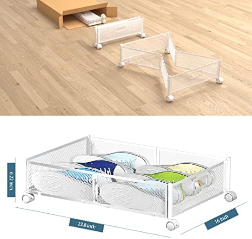 Under Bed Storage Containers, Under Bed Shoe Storage With Wheels, Foldable Bedroom Storage Organization with Handles, Under Bed Storage Bins Drawer For Clothes, Blankets And Shoes, Bedding - Image 2