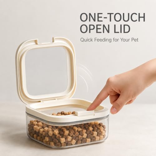LivLab Mker Pet Treat Container, 1.59QT, One-Handed Open, Clear, Stackable - Image 2
