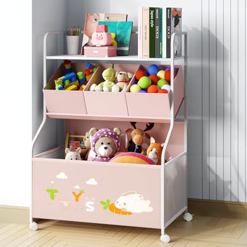 BBLIKE Toy Storage Organizer, Large Toy Box with Wheels for Boys and Girls by BBLIKE