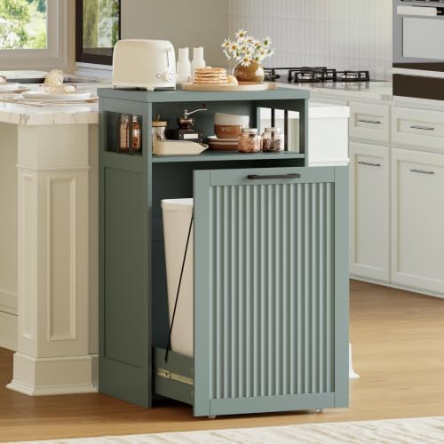 13 gallon Pull Out Trash Can Cabinet for Kitchen- Hidden Garbage Storage by JMHDYG