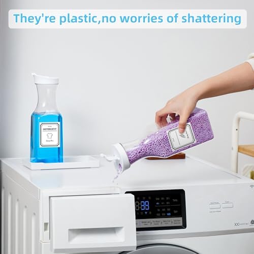 35oz Laundry Detergent Dispenser,Liquid Container,White with Plastic Tray - Image 5