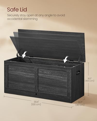 VASAGLE Storage Chest with 2 Safety Hinges, 15.7 x 39.4 x 18.3 Inches - Image 3
