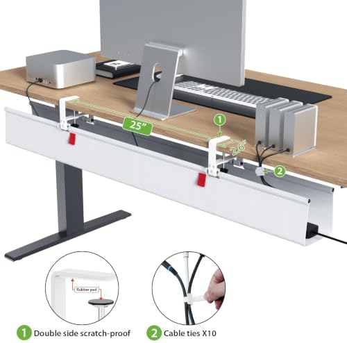 KEEGH Extra Large No Drill Under Desk Cable Management Tray 48 in, White - Image 4