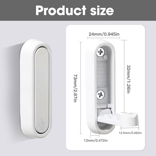 Dntorx Folding Wall Hooks, 2 Pack, White, Zinc Alloy, Heavy Duty Coat Hooks - Image 3