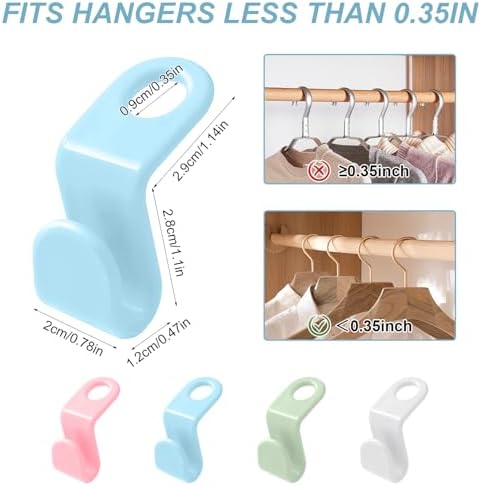 100 PCS Space Saving Hanger - Space Saver Clothes Hanger Connector with Stacking Hooks and Heavy Duty Cascading Connection - Image 6