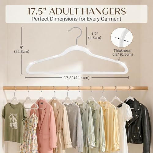 SMARTOR Plastic Hangers 100 Pack - Thin Hangers for Space Saving - White - Image 6
