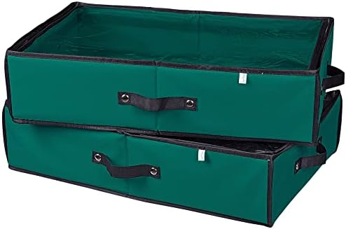 ProPik 2 Pack Christmas Figures Storage Box | Each Holds 4 Holiday Figurines up to 16” | Adjustable Nutcracker Decor Ornament Storage Container | Xmas Decorations Accessories Boxes (Green) - Image 4