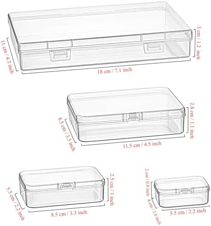 24 Pieces Mixed Sizes Rectangular Empty Mini Clear Plastic Organizer Box - Image 2