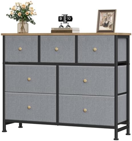 OLIXIS 7 Drawer Fabric Dresser, Storage Tower for Bedroom and Closet by OLIXIS