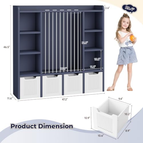 Toy Storage Organizer with Stuffed Animal Storage, Blue - Image 2