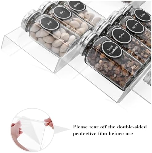 Mulush Acrylic Tiered Spice Drawer Organizer Insert, Spice Rack Tray - Image 4