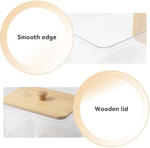 Klmnop Acrylic Dryer Sheet Holder with Bamboo Lid, Laundry Dryer Sheet Dispenser and Container with 24 Labels for Laundry Room(Clear) - Image 4