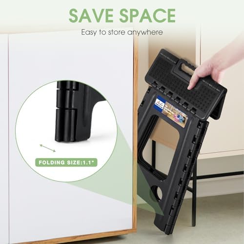 ACKO 17.5" Folding Step Stool, 400 lb Capacity with Safety Lock, Dot Black - Image 4