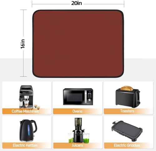 Heat Resistant Mats for Air Fryer on Countertop, 20 x 16in, Red - Image 5
