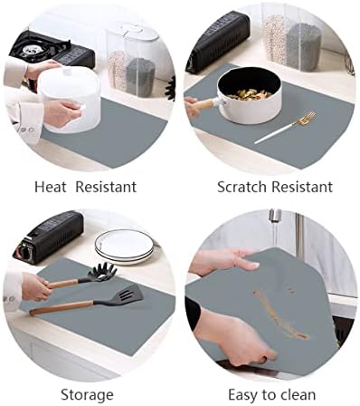 emolife Extra Thick Silicone Mats for Kitchen Counter, 23.6"x15.7", Grey - Image 6