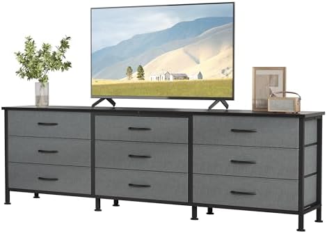 DUMOS TV Stands for Living Room Furniture with 9 Fabric Drawers by DumosLifestyle