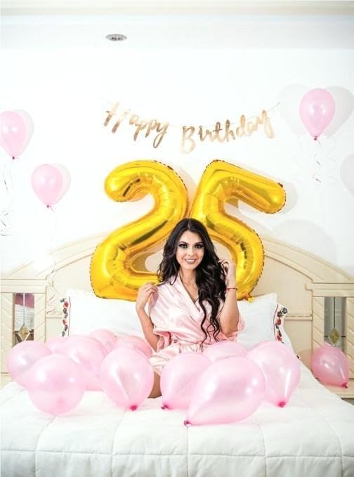 Large Gold 40 Inch Birthday Number 5 Balloon, Five 5th 15 25 35 50 55 Birthday Anniversary Celebration Decorations, Foil Mylar Helium Numbers 5 Balloons Girl Boy Party Supplies