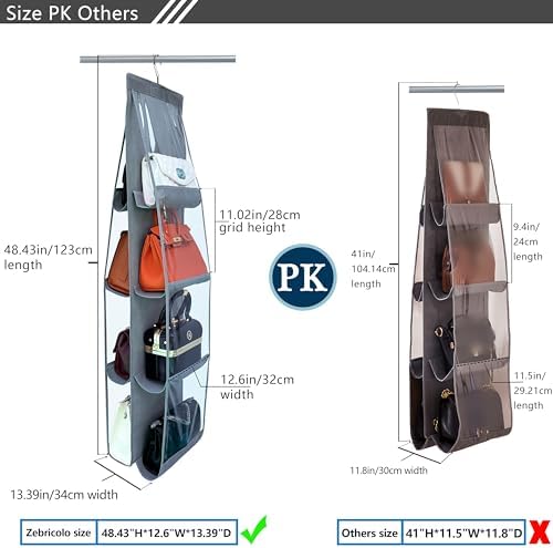 Purse Organizer for Closet, Heavy Duty Hanging Handbag Storage - Image 3