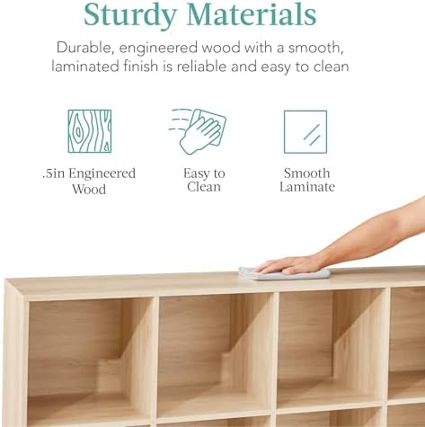 Best Choice Products 8-Cube Storage Organizer, 13.5in Shelf Opening, Bookcase, Display Shelf, Customizable w/ 2 Removable Back Panels – Light Oak - Image 6