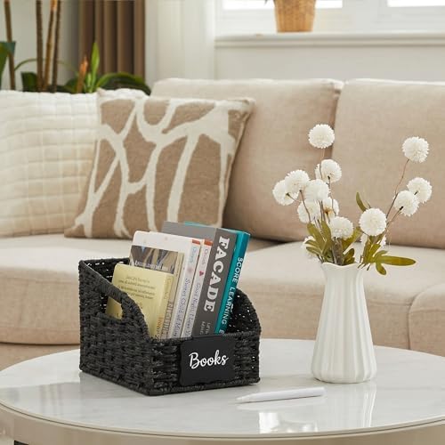 Pantry Baskets for Organizing,Wicker Storage organizers,3Pack,Black - Image 7