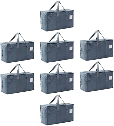 Moving Bags Heavy Duty Extra Large, Moving Boxes, Moving Supplies Essentials,Storage Bins with Lids, Plastic Packing Totes, Storage Bags for Clothes with Handles & Zippers(Grey, 8 Pack) by Unknown