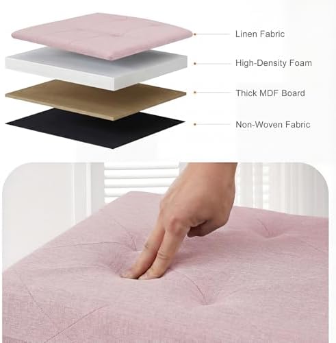 Sweetcrispy 30 Inch Foldable Storage Ottoman Bench, Ottoman with Storage - Image 5